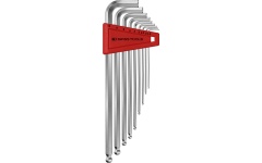 Foto SET (9) INBUSSLEUTELS MET BOLKOP  1,5-10MM OP CLIP SWISS TOOLS PB 212.LH-10