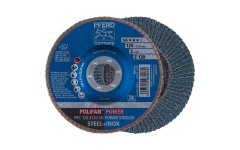 Foto LAMELLENSCHIJF CONISCH Ø125MM K120 STEELOX PFERD POLIFAN PFC 125 Z120 SG POWER STEELOX